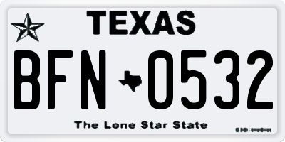 TX license plate BFN0532
