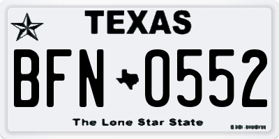 TX license plate BFN0552