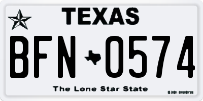 TX license plate BFN0574