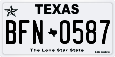TX license plate BFN0587