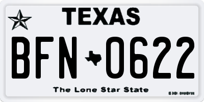 TX license plate BFN0622