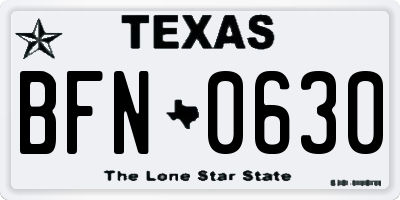 TX license plate BFN0630
