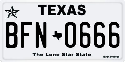TX license plate BFN0666