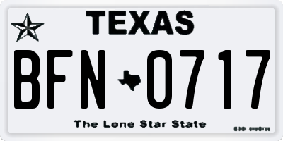 TX license plate BFN0717