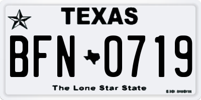 TX license plate BFN0719
