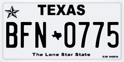 TX license plate BFN0775
