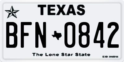 TX license plate BFN0842