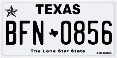 TX license plate BFN0856