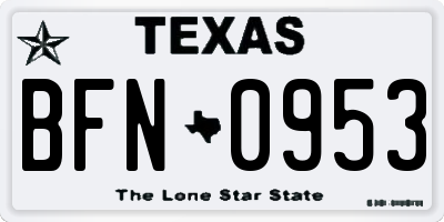 TX license plate BFN0953