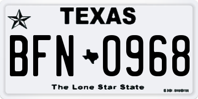 TX license plate BFN0968