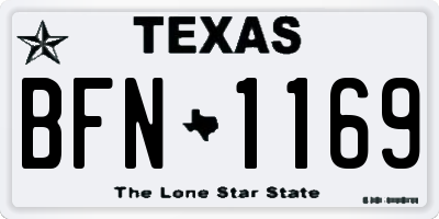TX license plate BFN1169