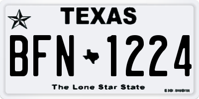 TX license plate BFN1224