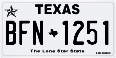 TX license plate BFN1251