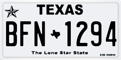 TX license plate BFN1294