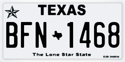 TX license plate BFN1468