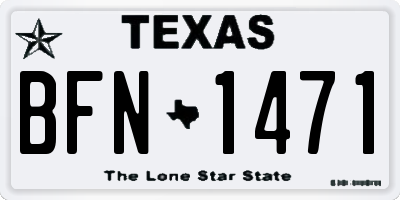 TX license plate BFN1471