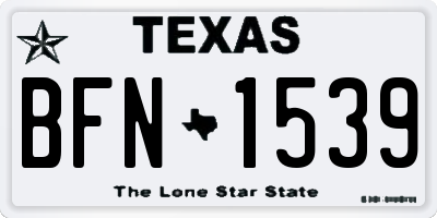 TX license plate BFN1539