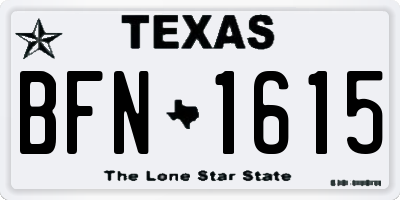 TX license plate BFN1615