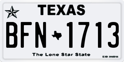 TX license plate BFN1713