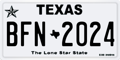 TX license plate BFN2024
