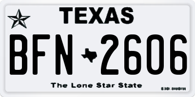 TX license plate BFN2606