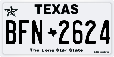 TX license plate BFN2624