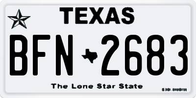 TX license plate BFN2683