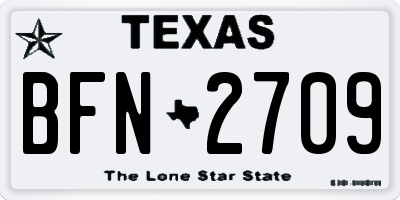 TX license plate BFN2709