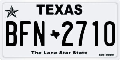 TX license plate BFN2710