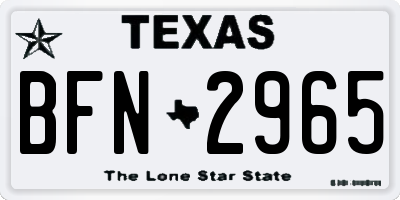 TX license plate BFN2965