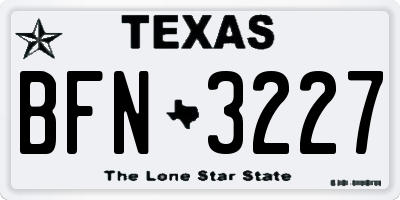 TX license plate BFN3227