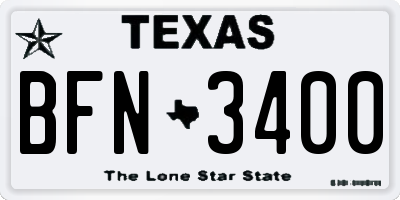 TX license plate BFN3400