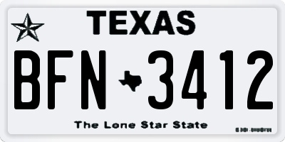 TX license plate BFN3412