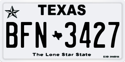 TX license plate BFN3427