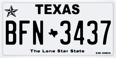 TX license plate BFN3437