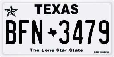 TX license plate BFN3479