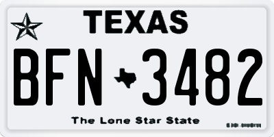TX license plate BFN3482