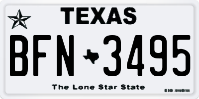 TX license plate BFN3495