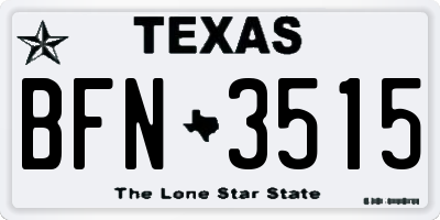 TX license plate BFN3515
