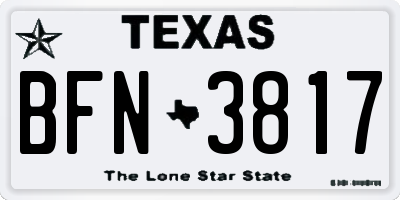 TX license plate BFN3817