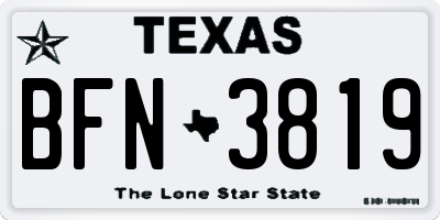 TX license plate BFN3819