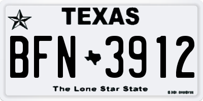TX license plate BFN3912