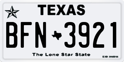 TX license plate BFN3921