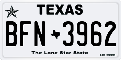 TX license plate BFN3962