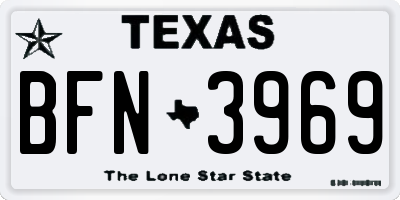 TX license plate BFN3969