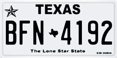 TX license plate BFN4192