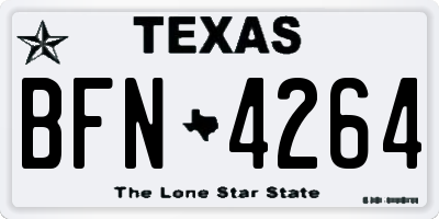 TX license plate BFN4264