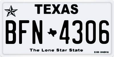 TX license plate BFN4306