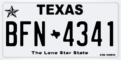 TX license plate BFN4341