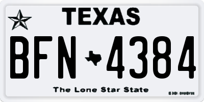 TX license plate BFN4384